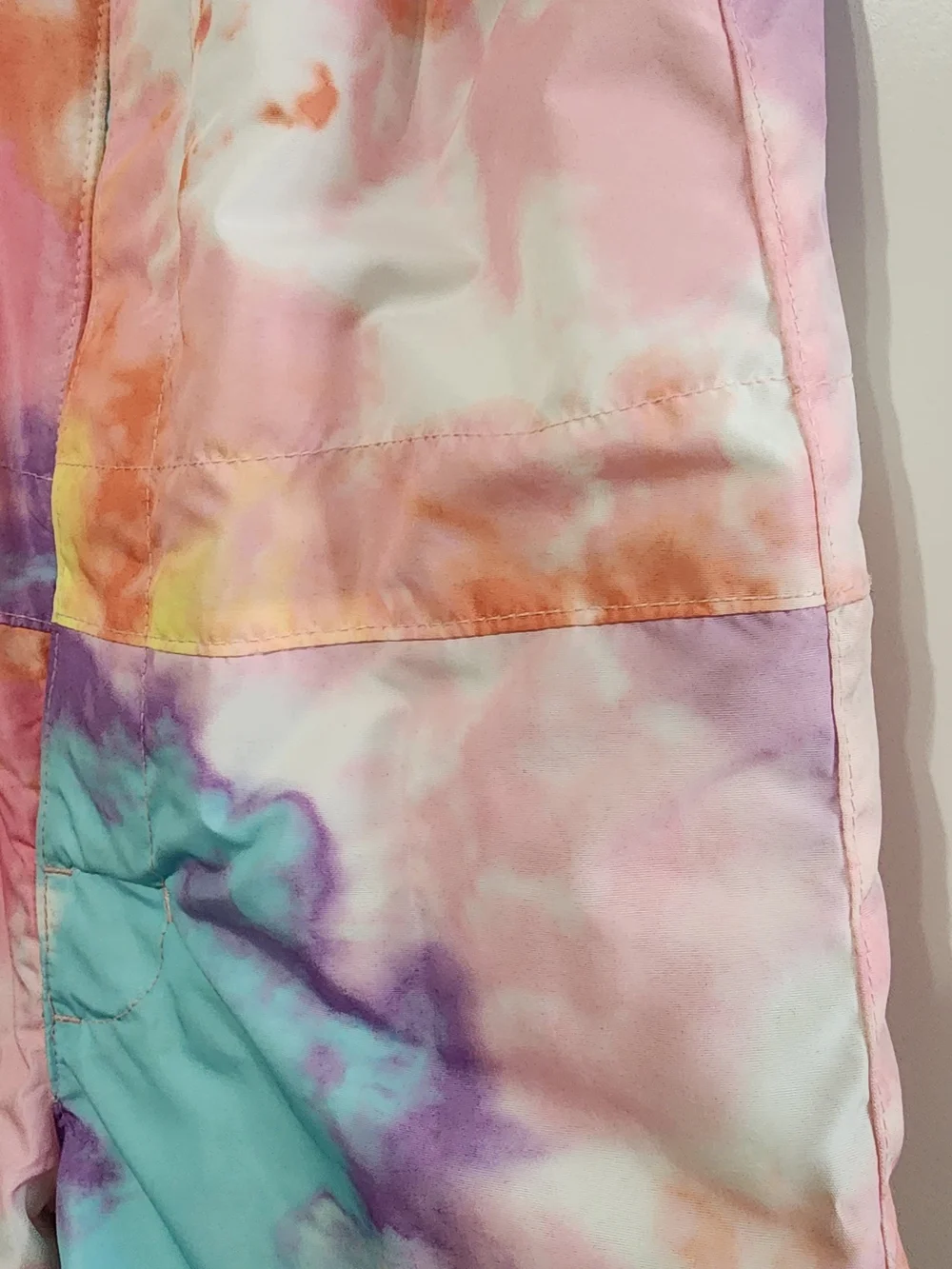 The Children’s Place Girls' Pastel Tie-Dye Snow Bib Overalls 18-24 M.